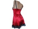 CHEMISE DE NUIT SATIN DENTELLE 2 ROUGE - 3