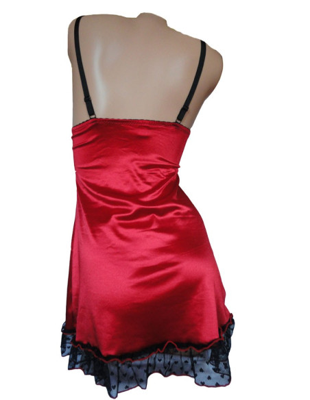 NIGHTDRESS SATIN LACE 2 RED - 4