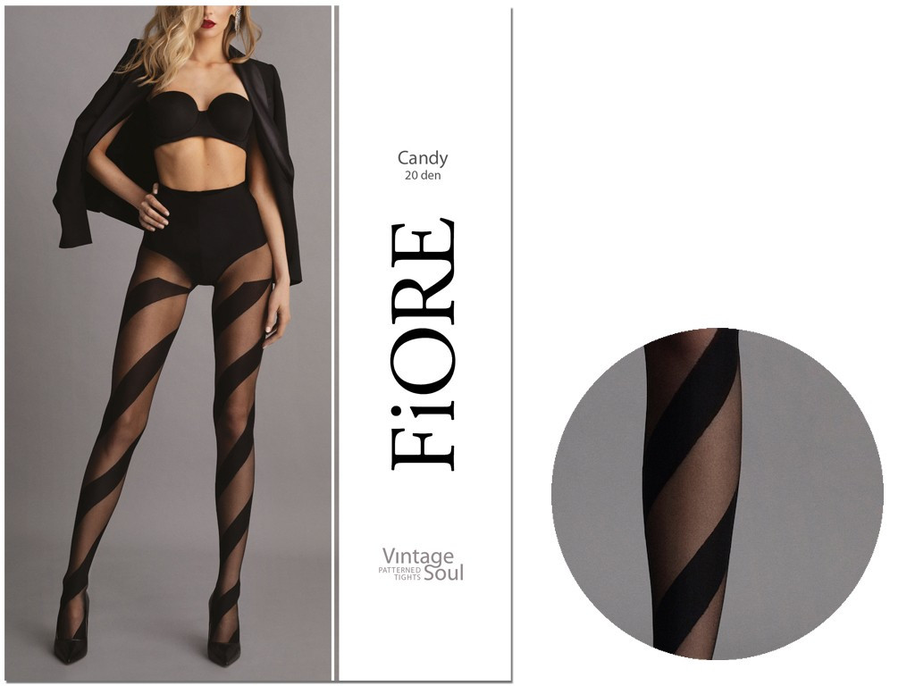 Vzorované pruhované punčocháče Candy Fiore 20den - 3