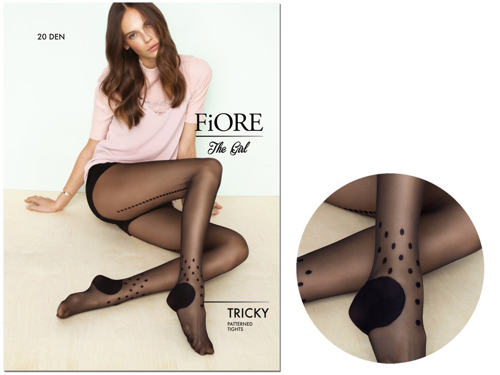 Women's tights with stitching and dots in the ankle 20den - 3