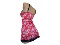 CHEMISE DE NUIT EN SATIN FLEURS ROUGES - 3