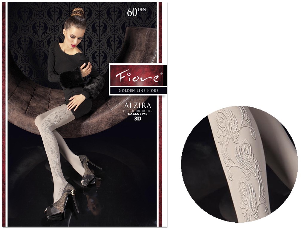 Women's tights with pattern covering 60 den Fiore - 3