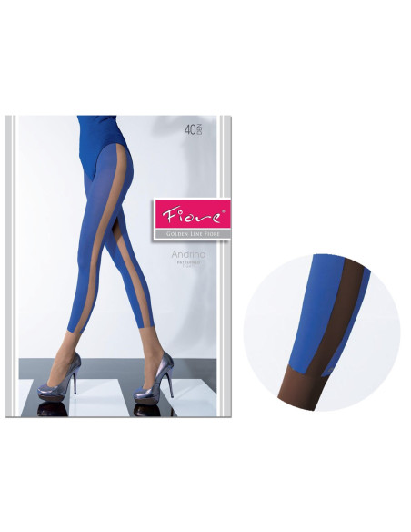 Des collants comme des leggings 40 den Fiore bleu foncé noir - 3