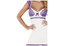 Weiß-lila Nachthemd Damenunterwäsche - 7