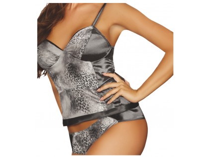 Grey leopard lingerie set erotic - 2