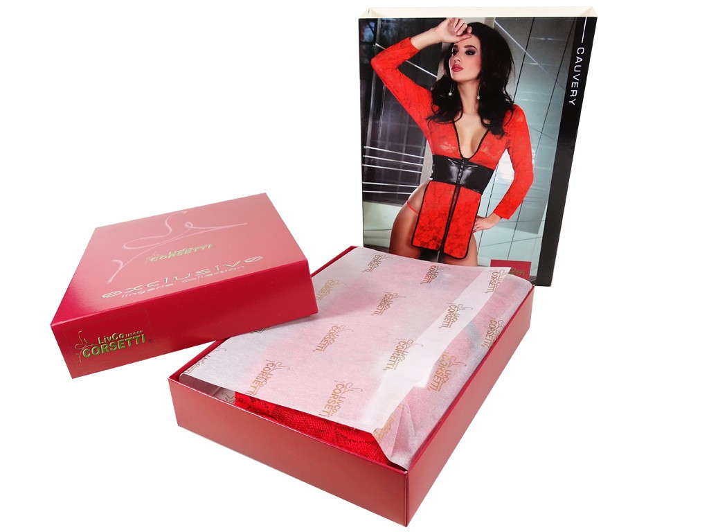 Red nightdress lingerie lace - 3