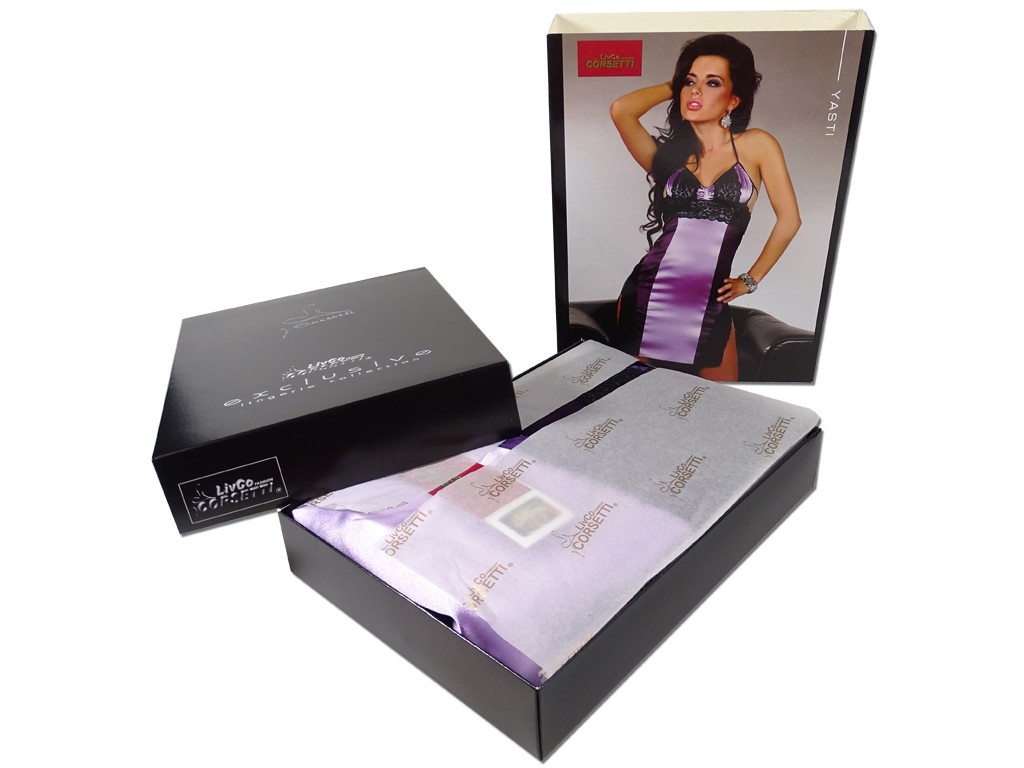 Lilac purple erotic chemise with lace - 3