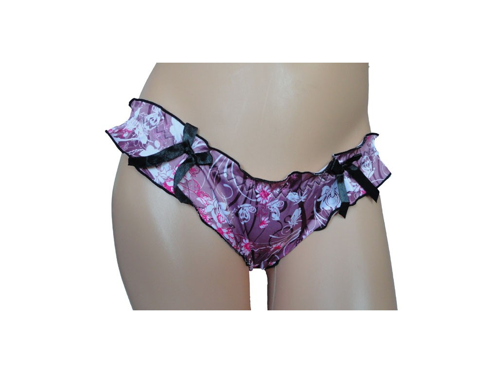 SATIN-NACHTHEMD VIOLETTE BLUMEN - 4