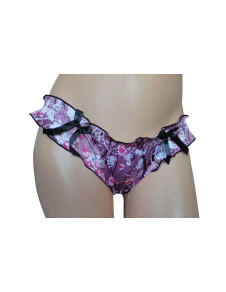 SATIN-NACHTHEMD VIOLETTE BLUMEN - 4