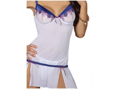 White nightie and thong women's lingerie - 2