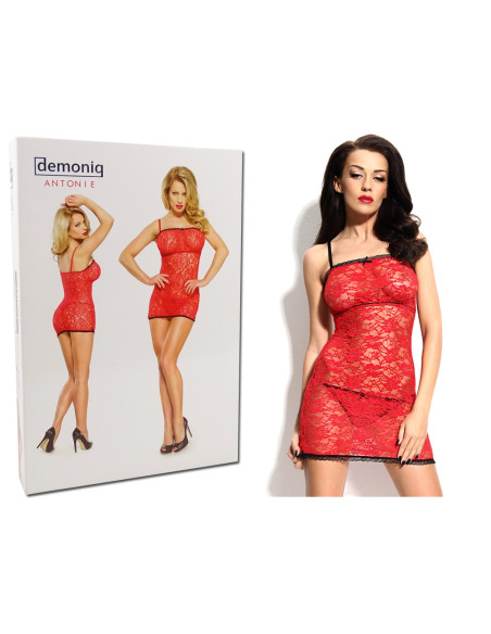 Chemise de nuit en dentelle rouge, sous-vêtements érotiques - 3