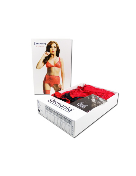 Roter Dessous-Set mit hohem Strumpfband - 6