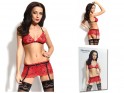 Red set of underwear garter belt bra - 4