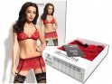 Red set of underwear garter belt bra - 5