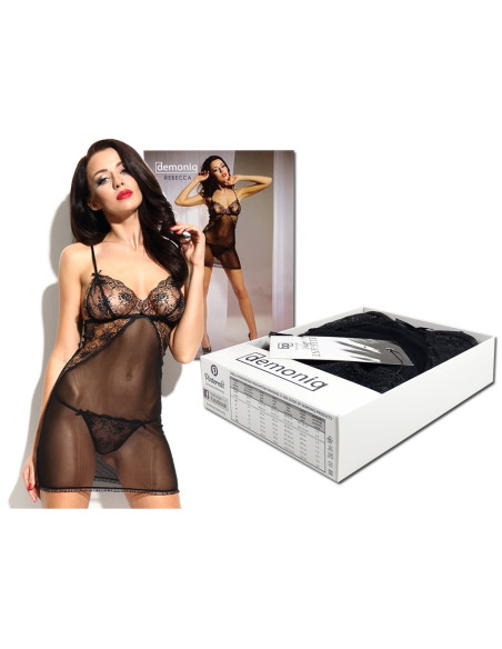 Lenjerie erotică de tricou din dantelă neagră pentru femei - 5