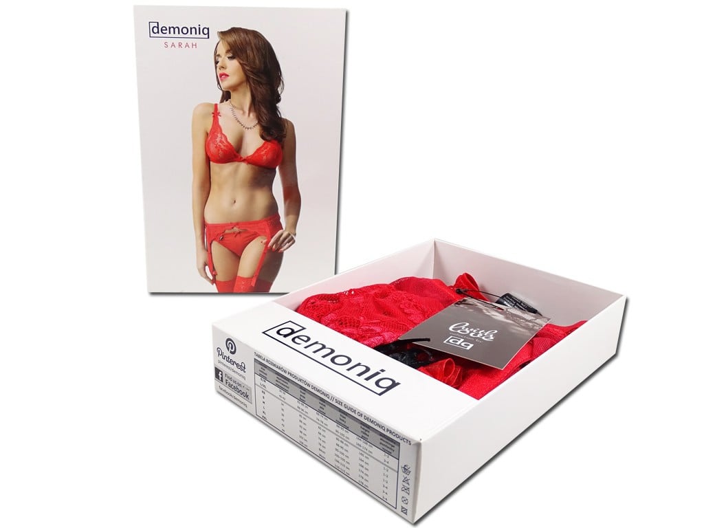 Dessous-Set aus roter Spitze Strapsgürtel Strapsgürtel - 6