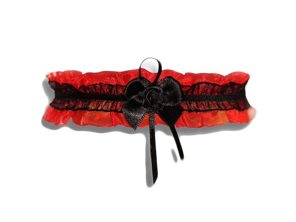 Dessous-Set aus roter Spitze Strapsgürtel Strapsgürtel - 7