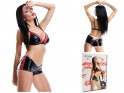Black set of erotic lingerie like leather shorts and a bra - 4