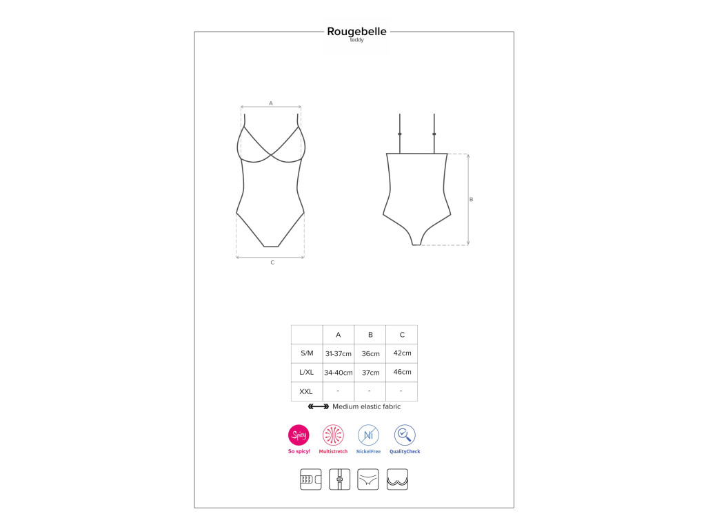 Czerwone body Obsessive otwarty krok koronka - 4