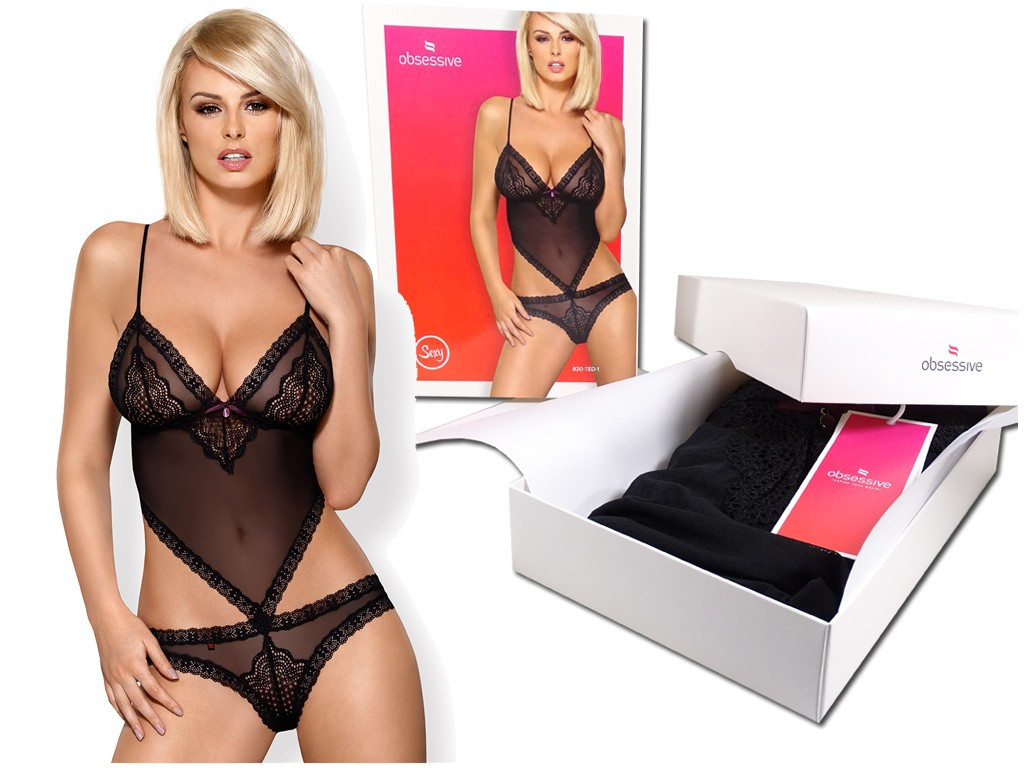Juodas korpusas Obsessive erotinis apatinis trikotažas - 6