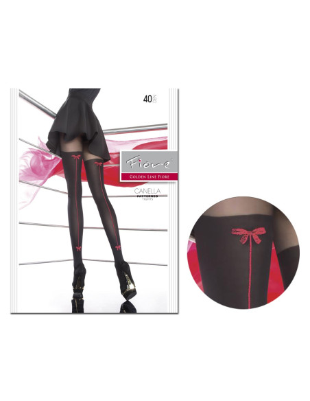 Black ladies' tights red suture 40 den Fiore - 3 Black ladies' tights red suture 40 den Fiore - 3