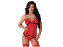 Porte-jarretelles de lingerie en dentelle de corset rouge - 1