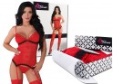 Porte-jarretelles de lingerie en dentelle de corset rouge - 5