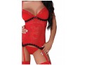 Porte-jarretelles de lingerie en dentelle de corset rouge - 7