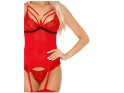 Red corset and garter belt thong lace - 8