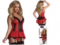 Red corset and garter belt thong Livia Corsetti - 4