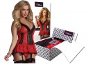 Red corset and garter belt thong Livia Corsetti - 5