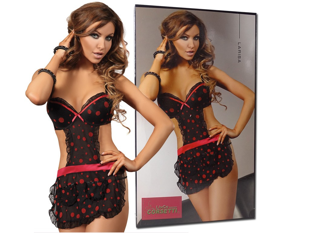 Maid disguise polka dot apron dámské spodní prádlo - 4