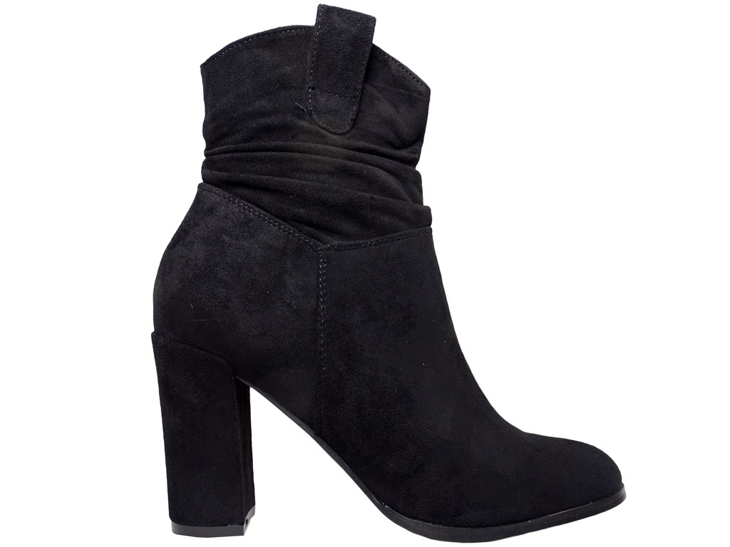 Black suede boots on a pole ladies' shoes - 1
