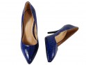 Жіночі темно-сині туфлі на шпильках зі зміїної шкіри - 3