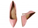Női rózsaszín magas sarkú kígyószerkezetű női cipő - 3