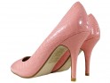 Női rózsaszín magas sarkú kígyószerkezetű női cipő - 2