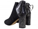 Dámské černé kotníkové boty na sloupku s dámskými botami - 2