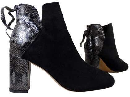 Dámské černé kotníkové boty na sloupku s dámskými botami - 3