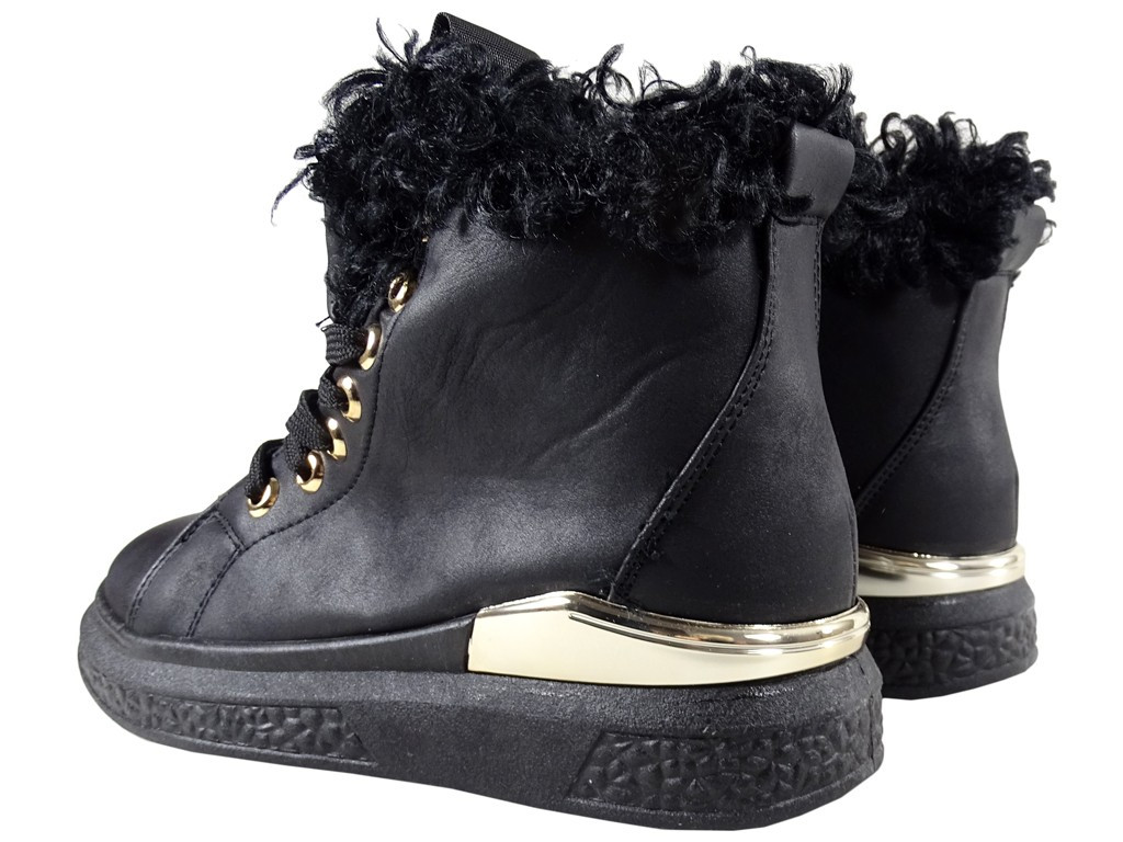 Bottes noires pour femmes à semelles épaisses  - 2