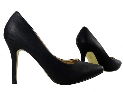 Жіночі матові чорні туфлі на шпильці - 3
