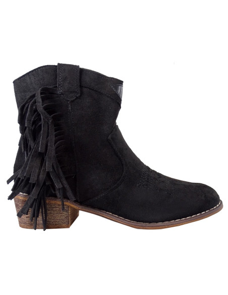 Schwarze Stiefeletten aus Wildleder für Damen - 1