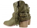Tamsiai žali moteriški zomšiniai batai - 2