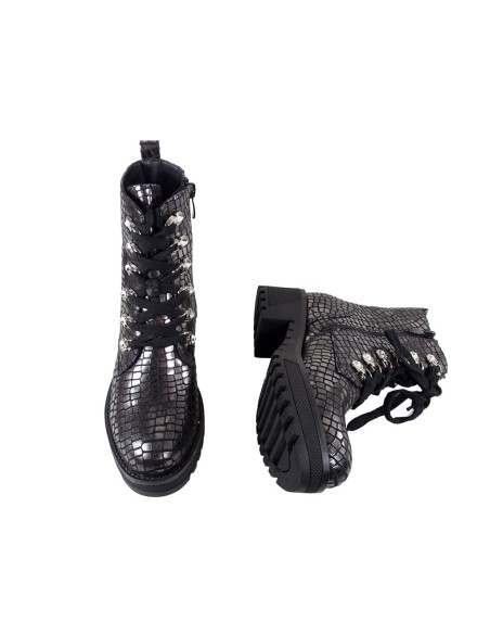 Schwarze Damenstiefel mit silbernem Glanz - 3
