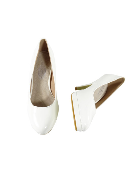 Weiße Damen High Heels auf der Plattform Hochzeitsschuhe - 3