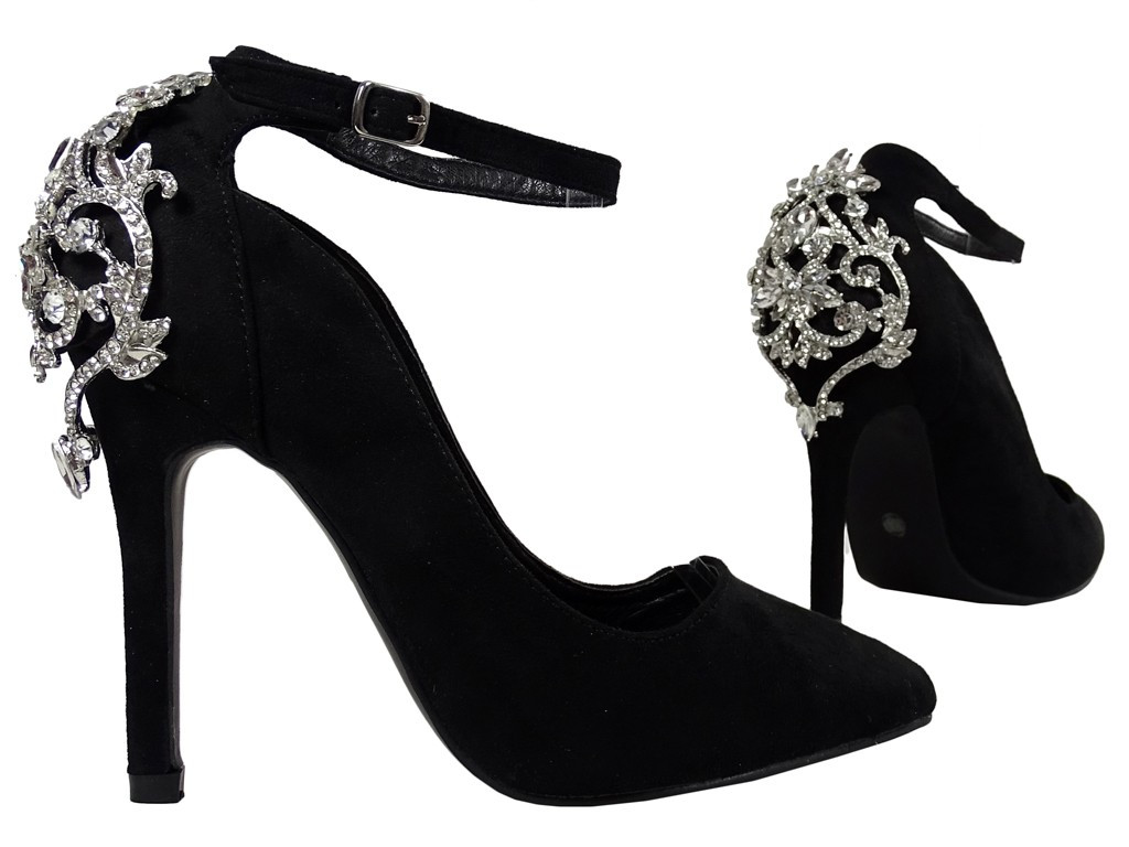 Black pins with zirconia cubic strap - 4