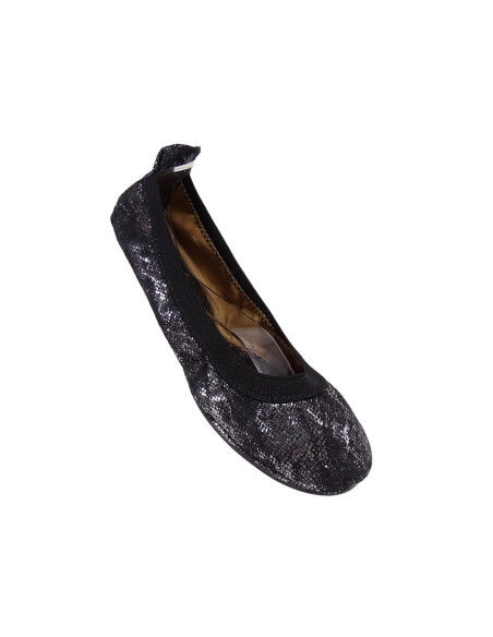 Black flexible ballet with rubber band - 3
