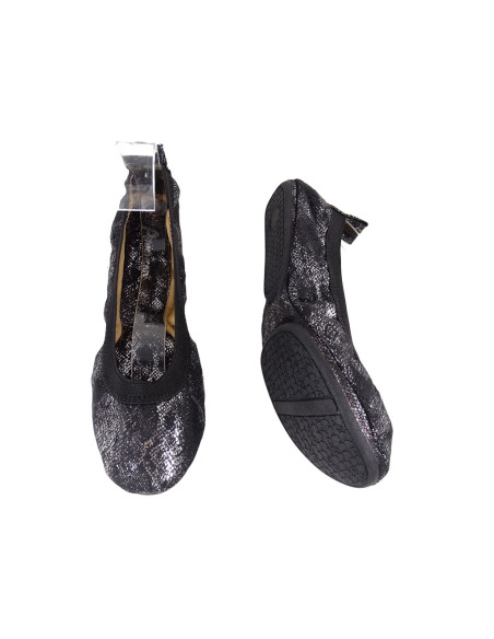 Schwarze elastische Ballettschuhe mit Gummiband - 2