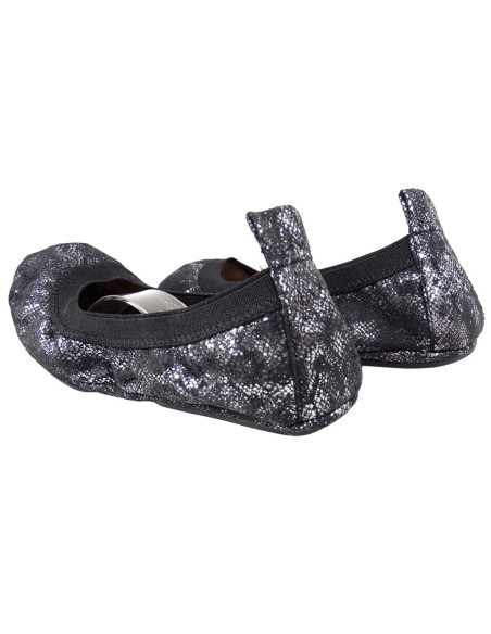 Ballet souple noir avec élastique - 4