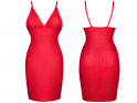 Red matching ladies' shiny dress - 3