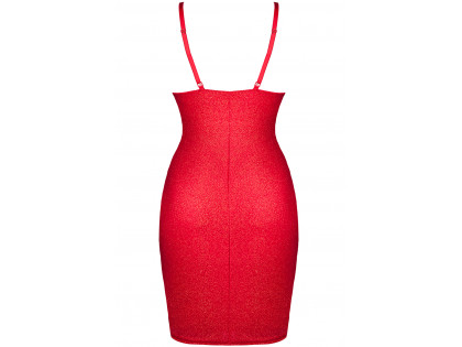 Red matching ladies' shiny dress - 2